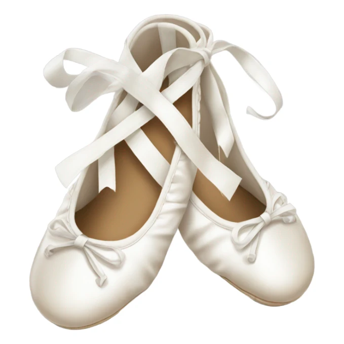 Crossed white ballet shoes with long and beautiful corses design sticker