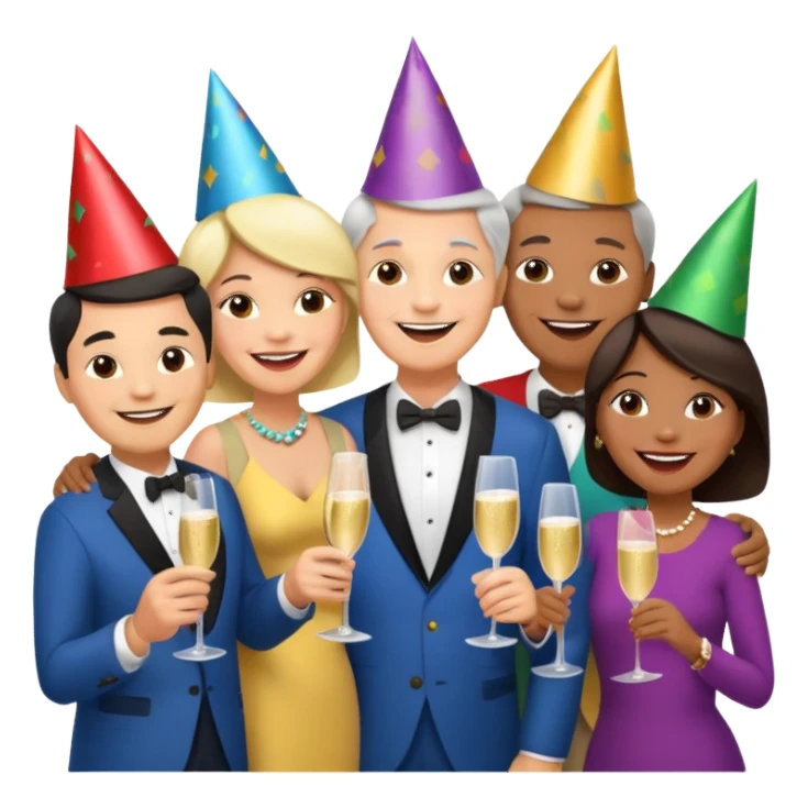 a gathering of middle aged adults sticker