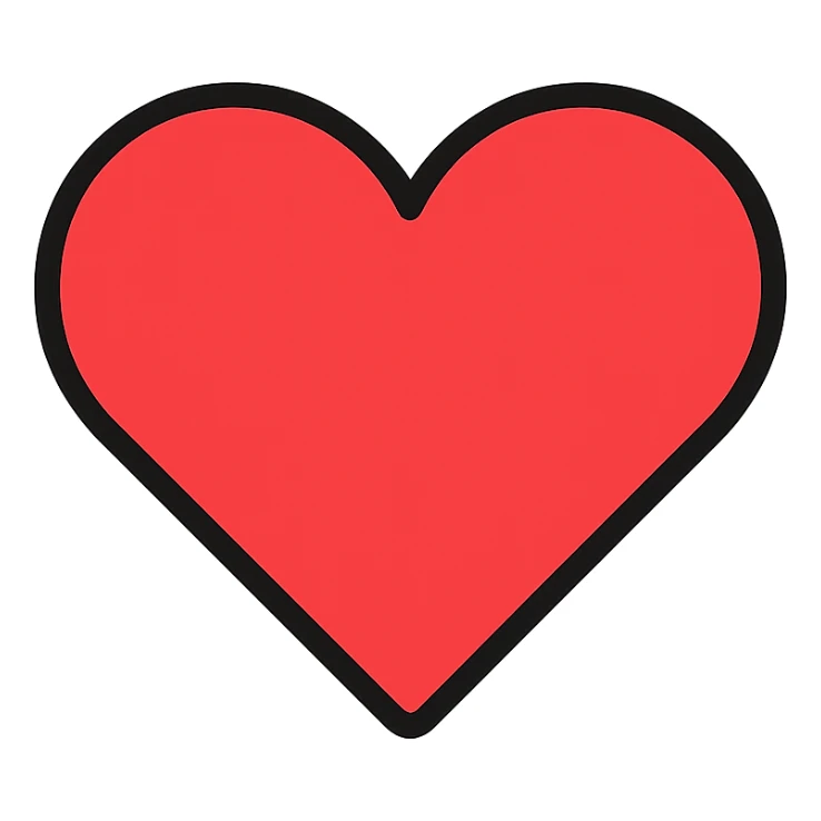 modern icon style gradient heart icon, clean lines, gradient with soft blur, no text sticker