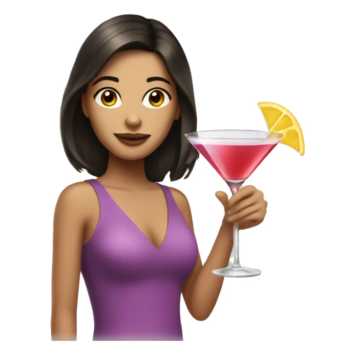 Brunette girl with cocktail  sticker
