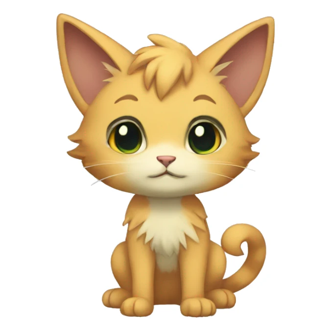 a anthro chibi-style cat-Fakémon-hybrid full body sticker