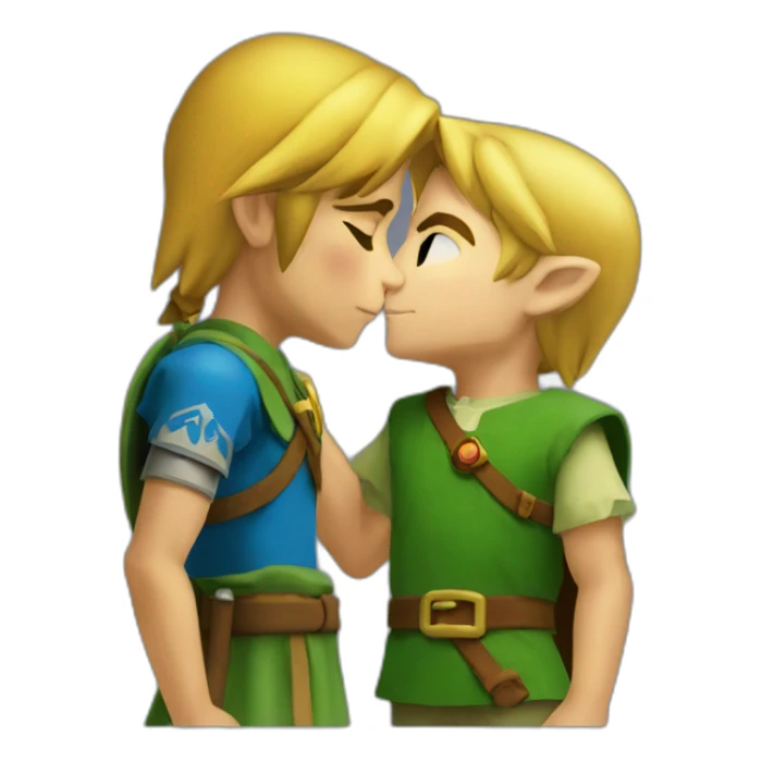 Link from the legend of zelda kissing à boy sticker