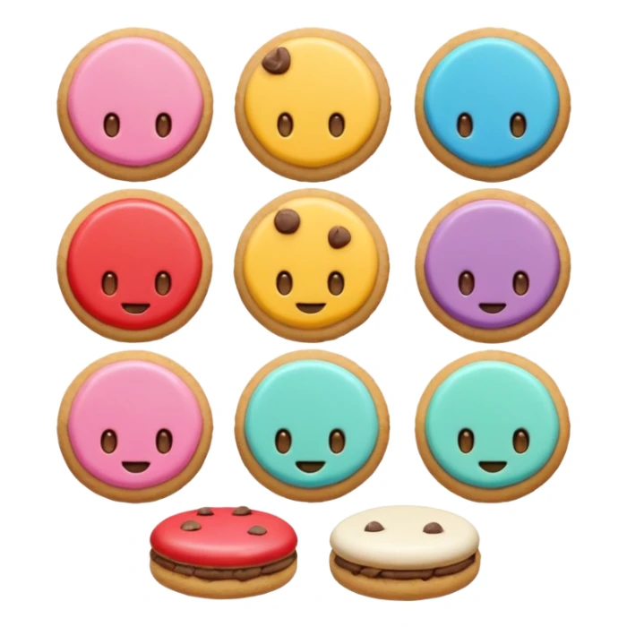 Colorful delicious pastel light whitish cookies sticker