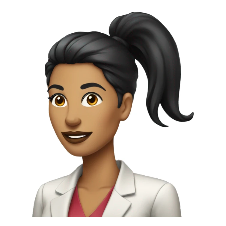 executive latina woman with slick back ponytail black hair  sticker