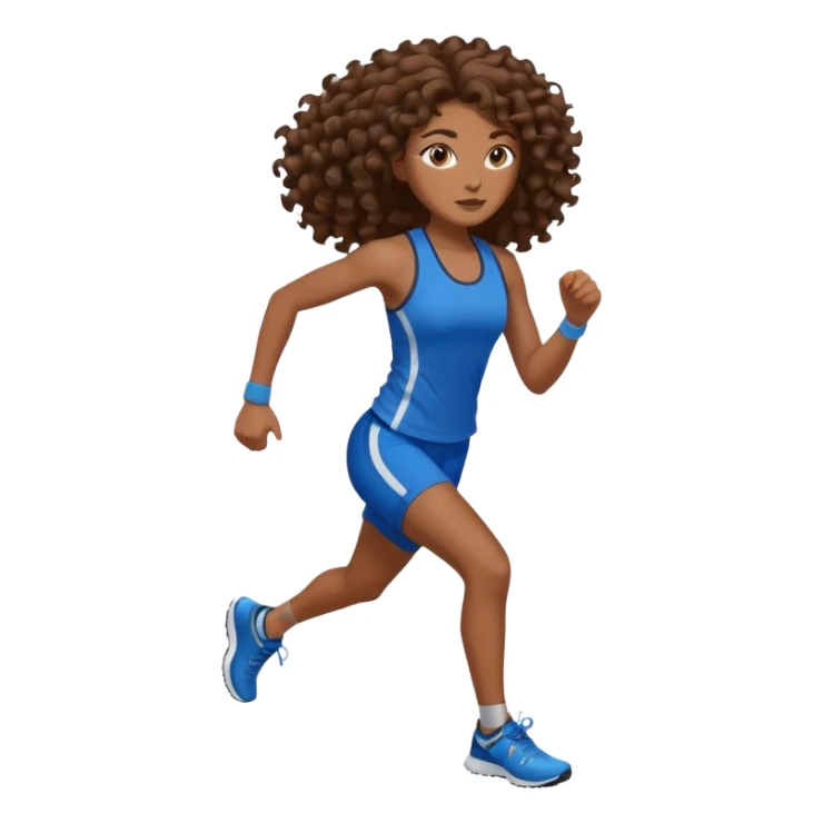 Treino de corrida feminino morena cacheada cabelos longos sticker