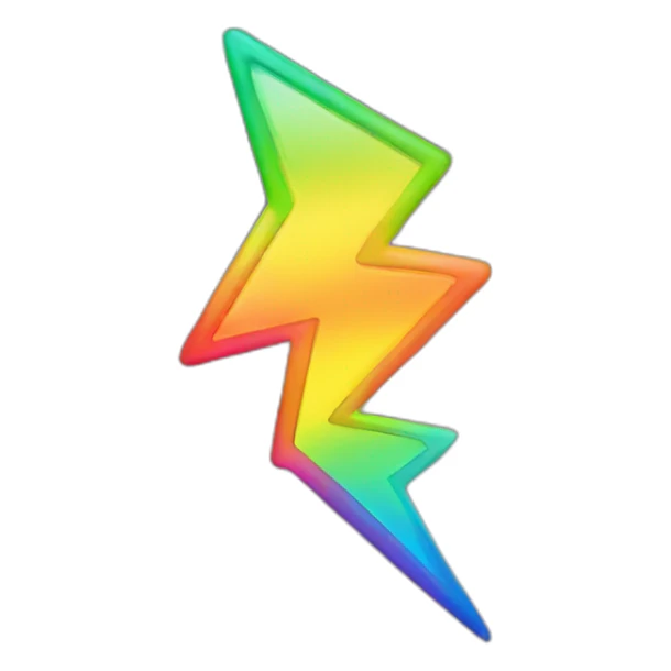 Lightning with the gradient colors of the lgbt flag sticker