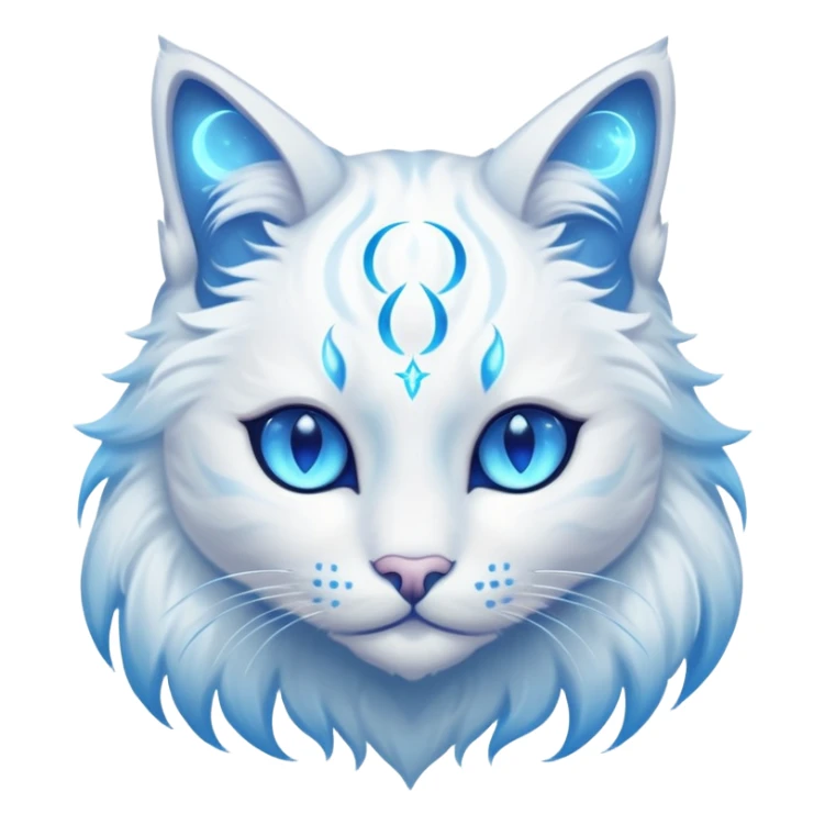 Magical Celestial Lunar-powered Fantasy Feline with lunar markings sticker