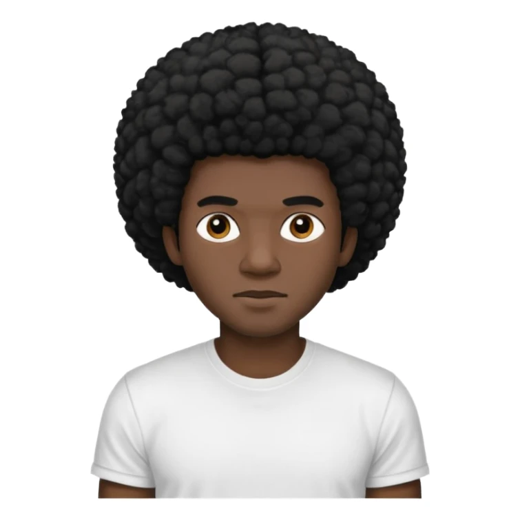 man with black afro hair and black skin sticker