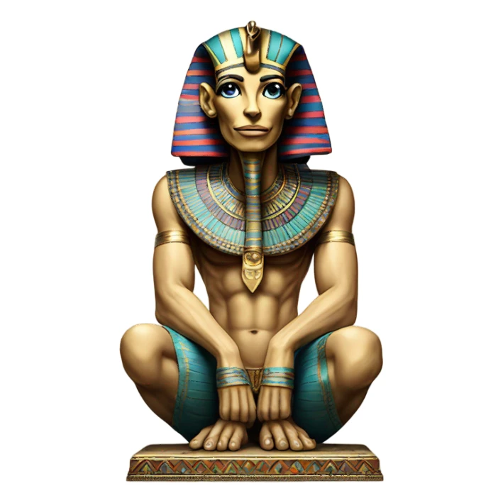 colourful statue of egypt god with cobra
face sticker