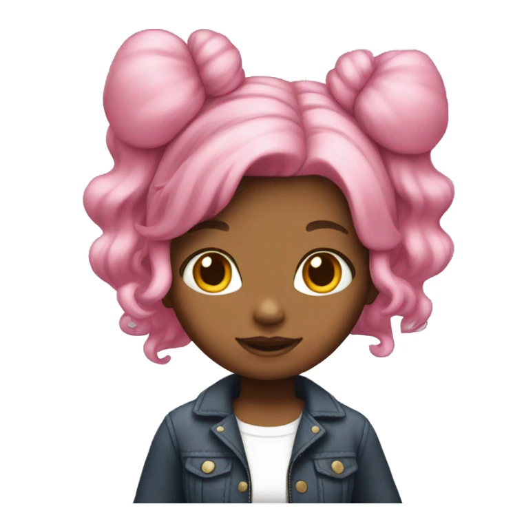 Girl with pink hair with hello kitty sticker