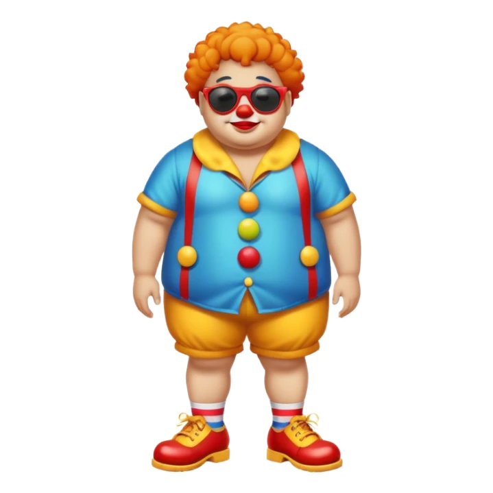 Fat boy with shades & clown shoes sticker