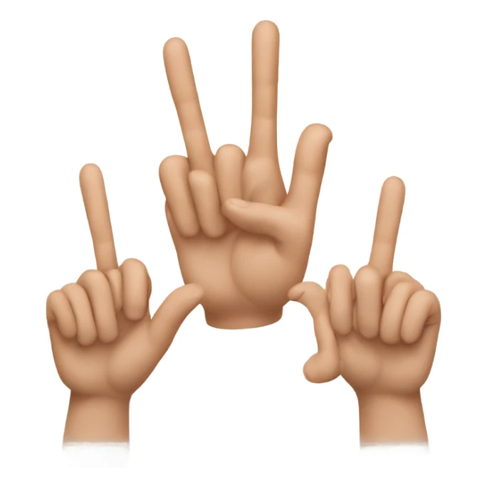 three fingers up, little and the two ather midles sticker