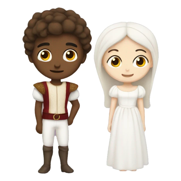 Romeo with white skin and Juliet with white skin sticker