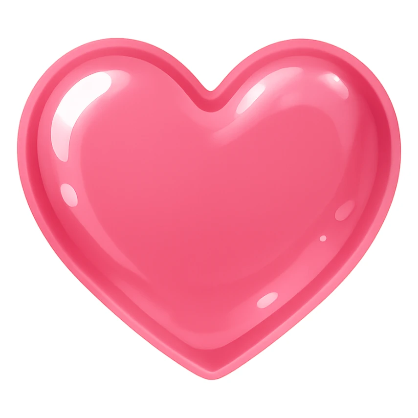 heart with a pink translucent jelly look, clean digital illustration, no background sticker