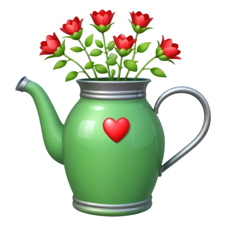 i want a watering jug with legs watering 3 plans in increasing height with hearts in the flowers sticker
