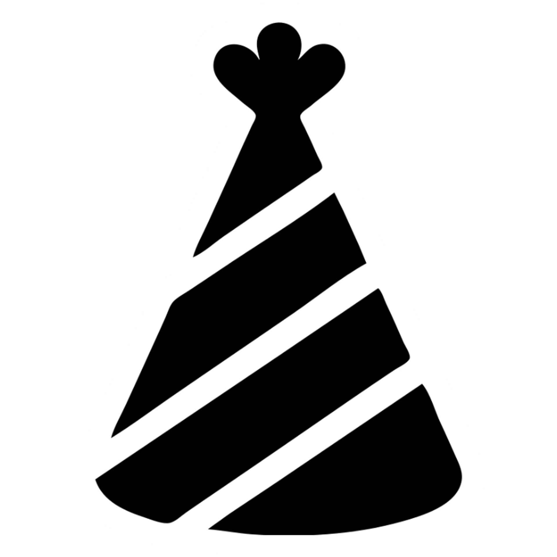 party hat, bold silhouette, minimal details sticker