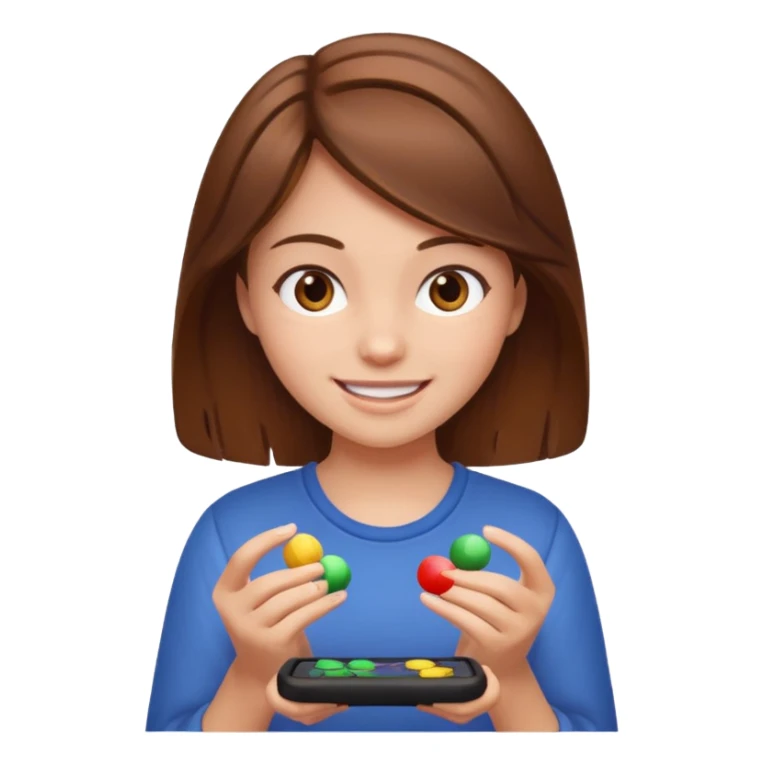 Brown hair Girl playing game sticker