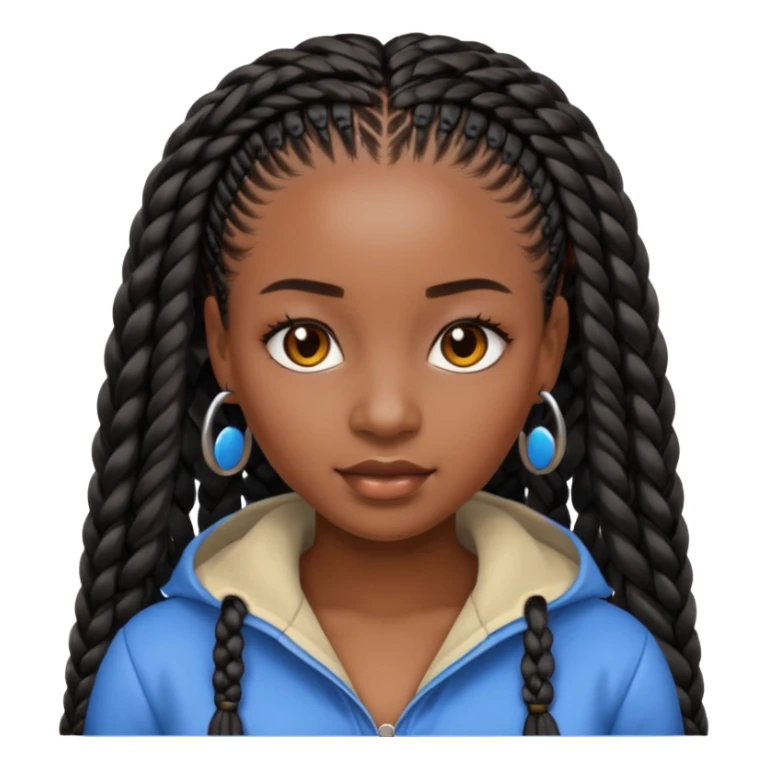 Quero uma mulher negra de tranças box braids sticker