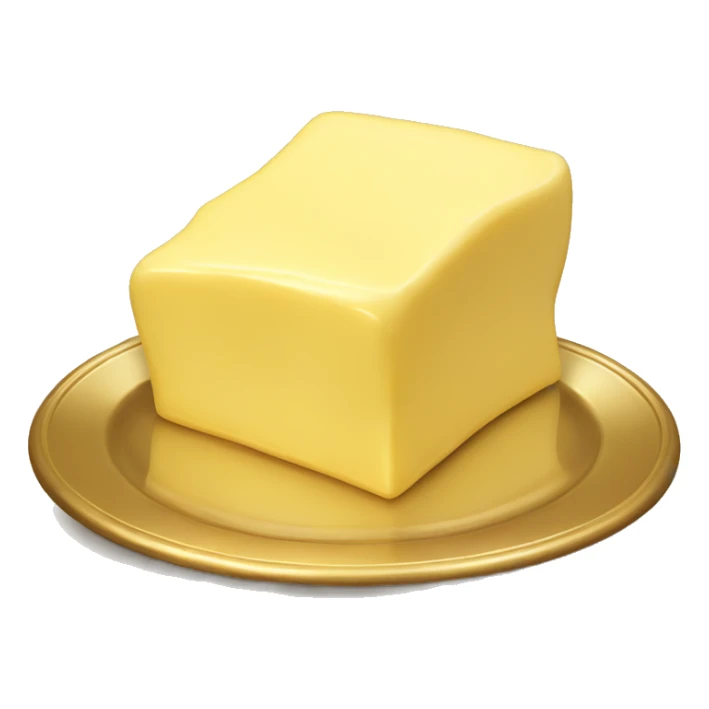 Realistic Butter on a gold plate sticker