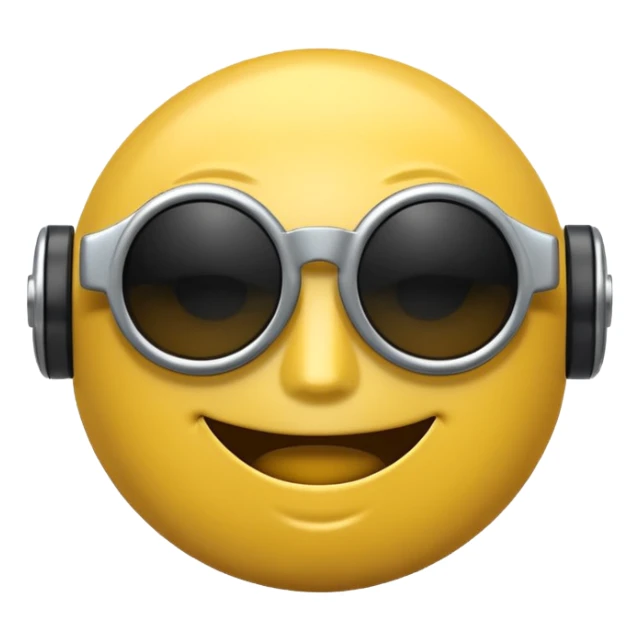 Scare emoji robot toy with black sun glasses  sticker