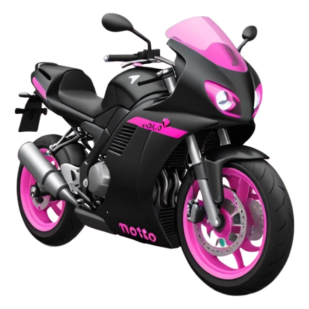 moto sportiva con scritta nera e solo avanti rosa fluorescente  sticker