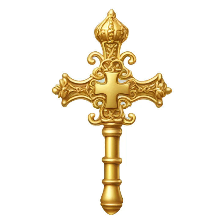 Ornate Gold Catholic Bishop's Crosier sticker