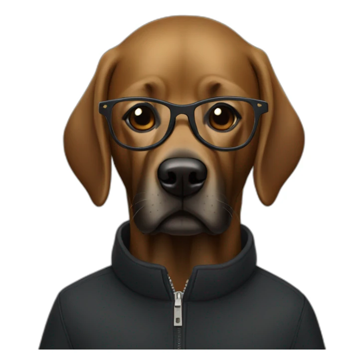 black lab with man light Brown Hair and glasses sticker