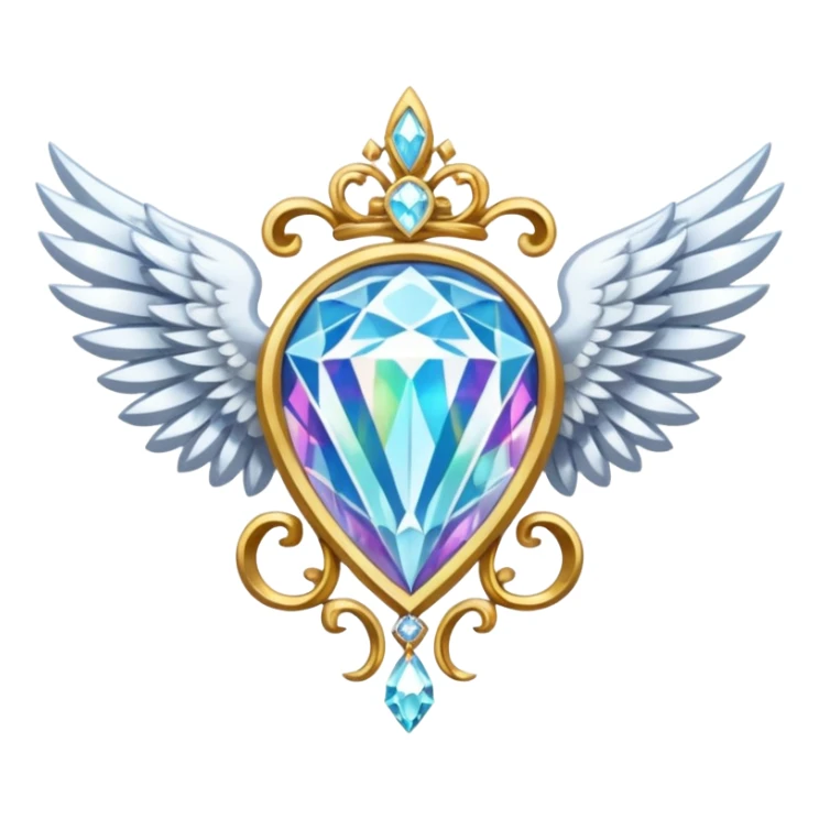 holy diamond emblem with white wings and diamond in the middle sticker