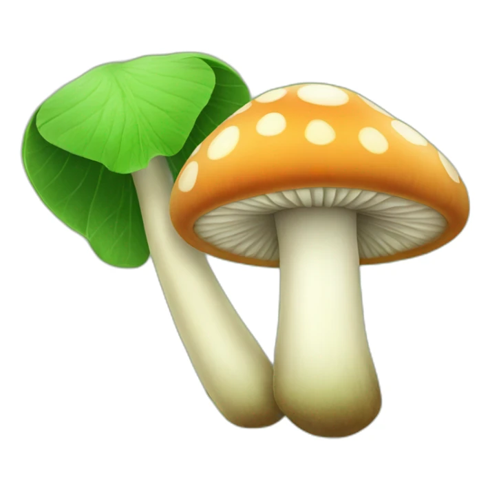 Green Mushroom with two leaves on top sticker