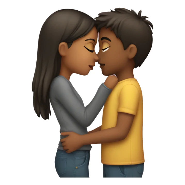 A girl kissing a boy sticker