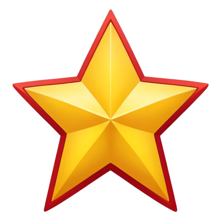 A large yellow star centered on a red field sticker