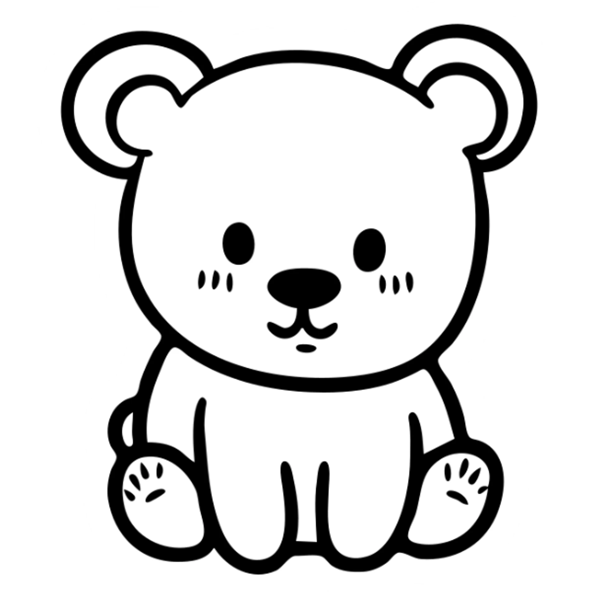 Cute bear cub sitting sticker