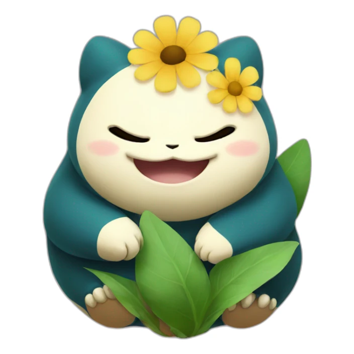 Flower in the shape of snorlax sticker
