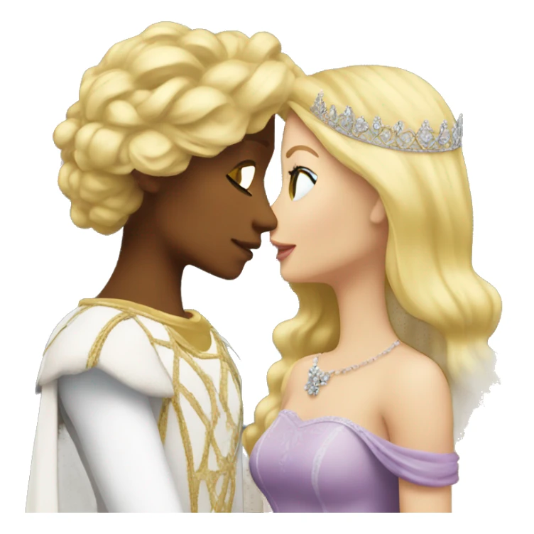 2 women princesses couple blonde kiss sticker