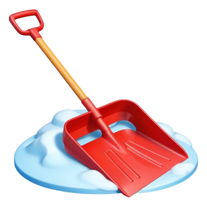 snow shovel object icon, colorful plastic snow shovel, rounded edges, toy-like style, 3D cartoon, mobile game icon style, centered, clean background, no text, no watermark

 sticker