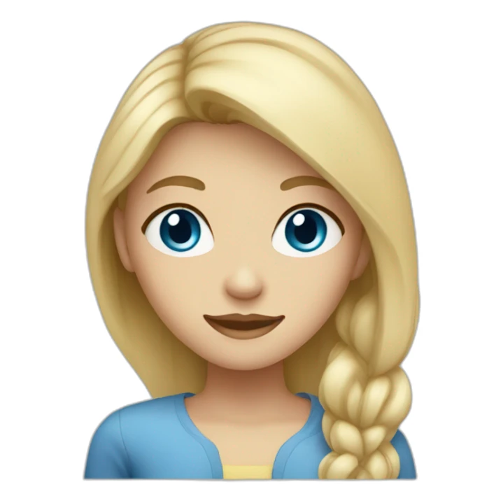Girl with blond hair and blue eye makeblood test sticker