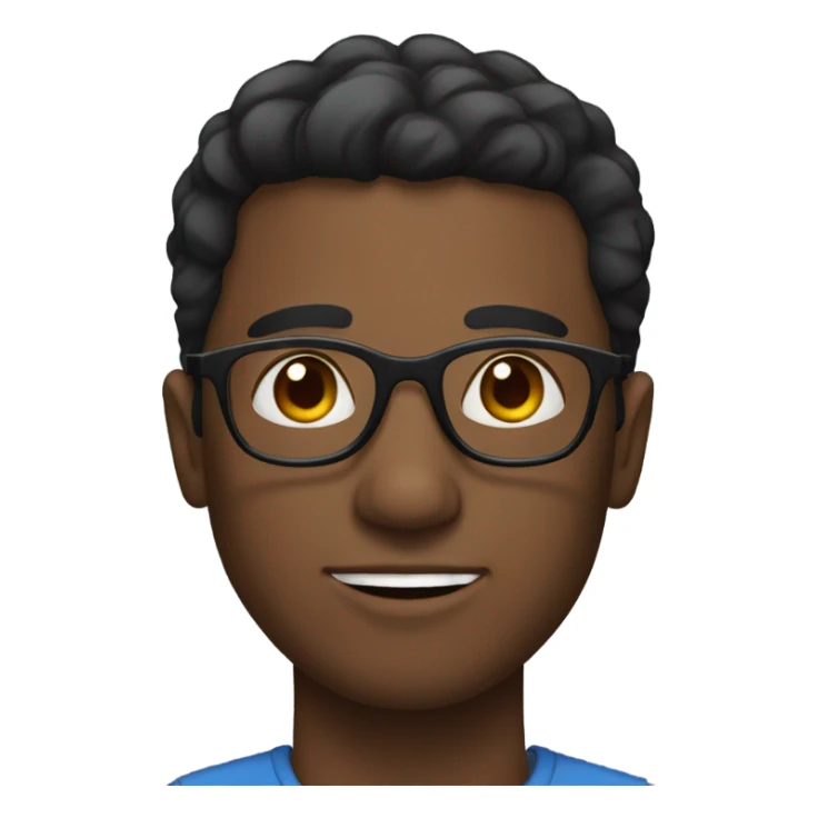 dark Man with glasses black short hair  sticker
