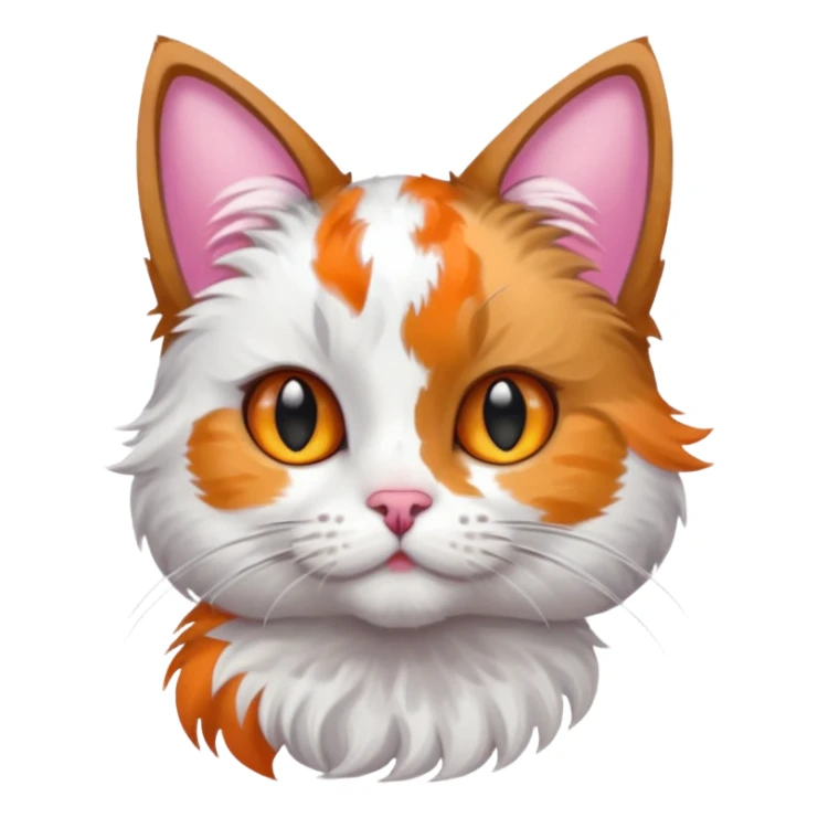 cat with pink bows on right side of ear sticker