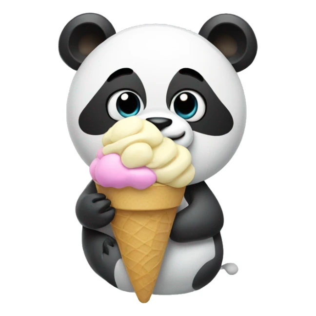 Panda eating ice cream sticker