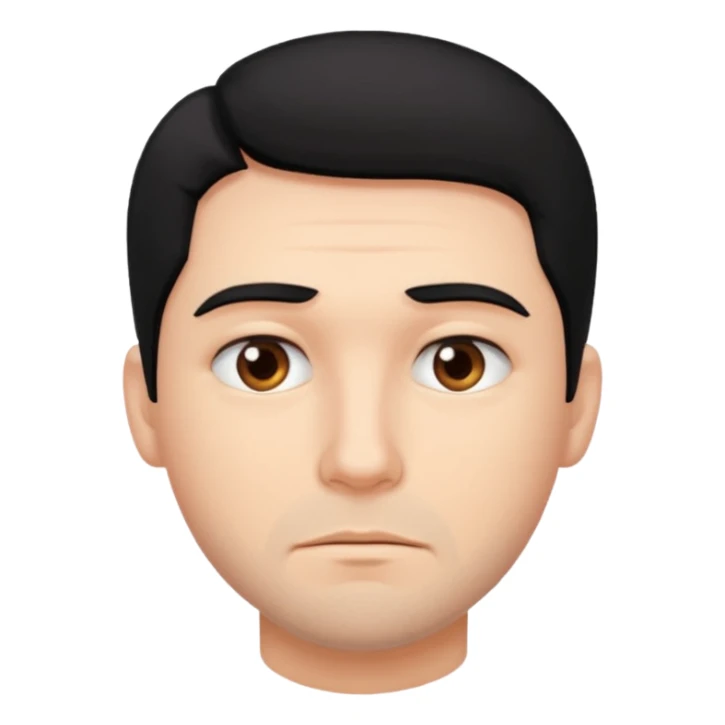 Sleepy man black hair sticker