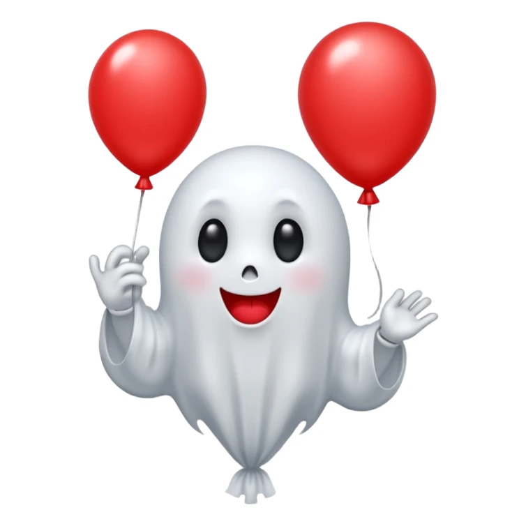 Niedliches gespenst mit luftballon in der hand sticker