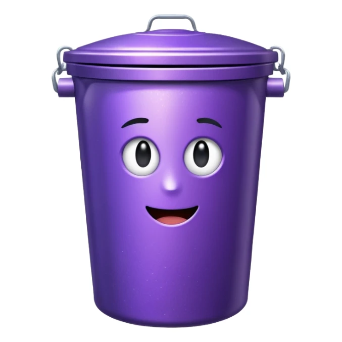 Glitter Purple and Cian rubbish bin sticker