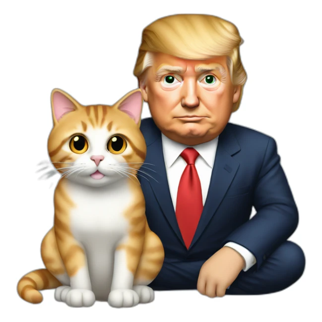 Donald Trump with cat sticker