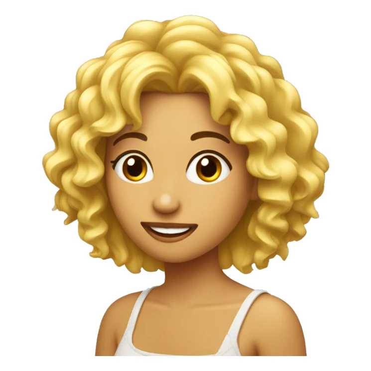 Chica rubia pelo rizado con un árbol de olivo sticker