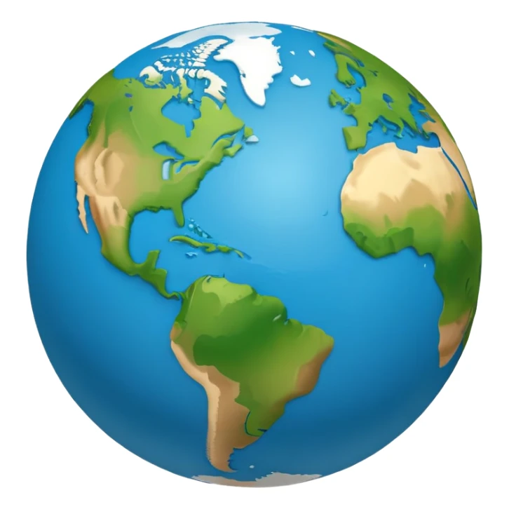 Minimalist Earth globe with landmasses shaped like 812 and also with large, bold "812" text prominently displayed across the globe, iOS emoji style sticker