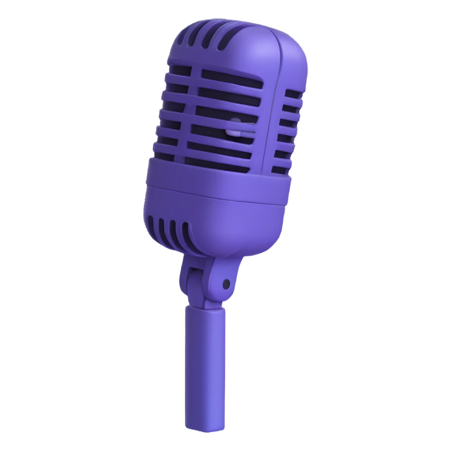 microphone icon, microsoft style 3d fluent emoji, smooth and friendly sticker