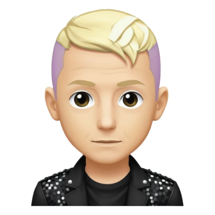Chester Bennington with blonde hair, black sequin tour outfit  sticker