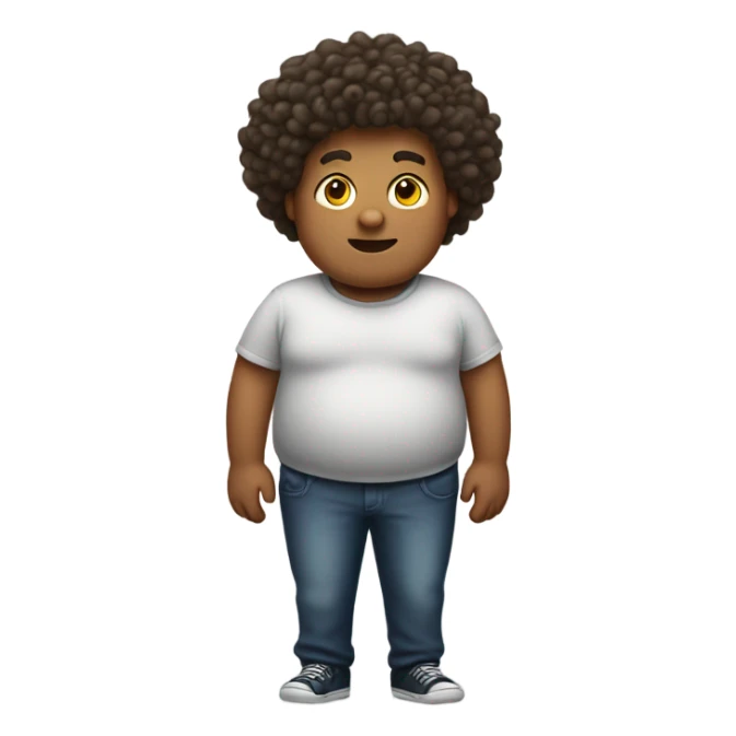 Fat tall boy with curly hair sticker