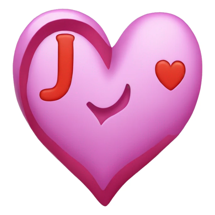 letters J and N in a heart sticker
