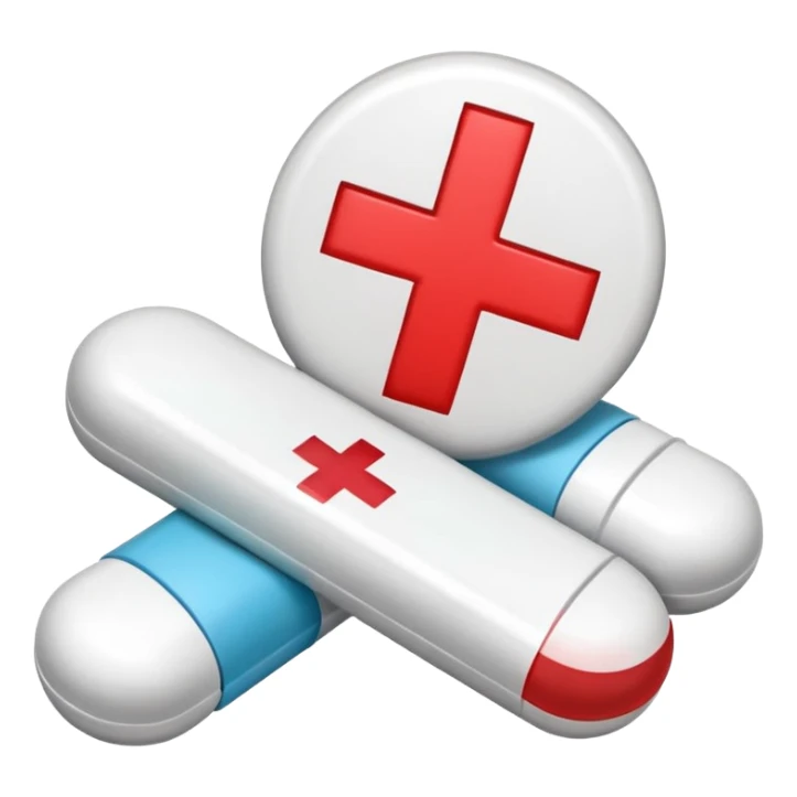 medicine and (cross negative sign above these) sticker